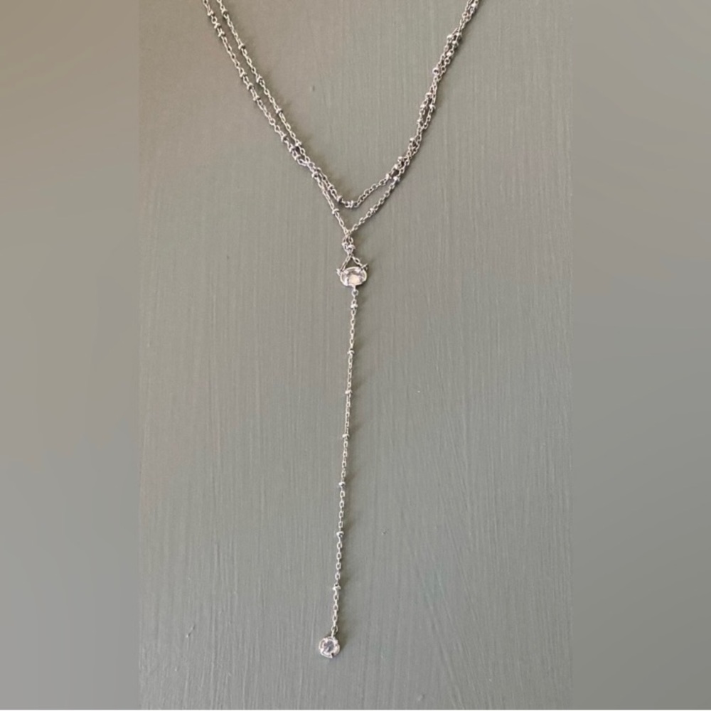 🎁sale Chloe and Isabel silver drop necklace pendant faux diamond